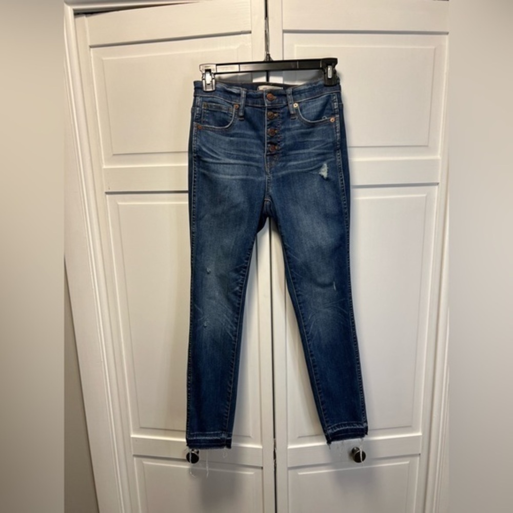 Madewell Jeans Button Fly 10” High-Rise Skinny Size 25 Color Blue
